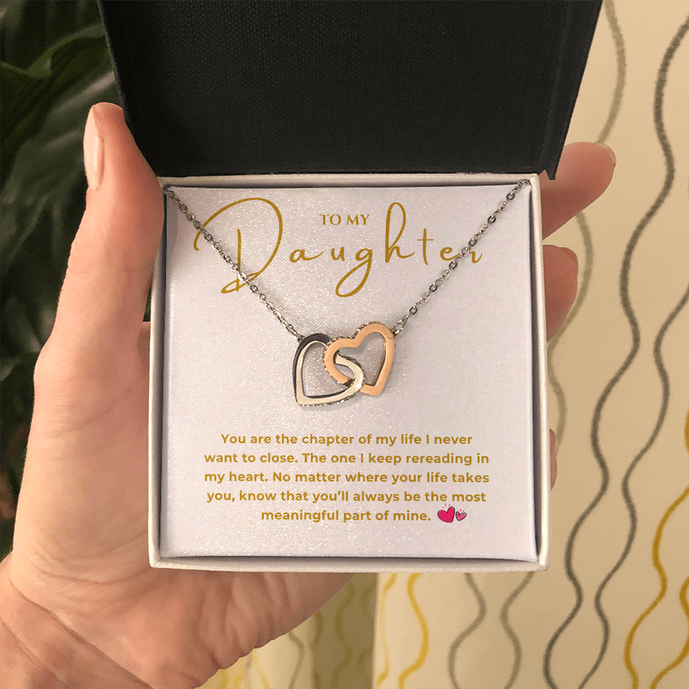 To My Daughter Interlocking Hearts Necklace