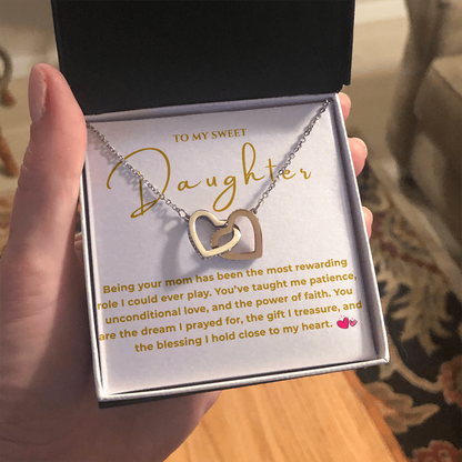 To My Daughter Interlocking Hearts Necklace