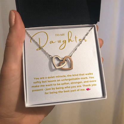 To My Daughter Interlocking Hearts Necklace