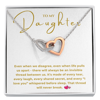 To My Daughter Interlocking Hearts Necklace