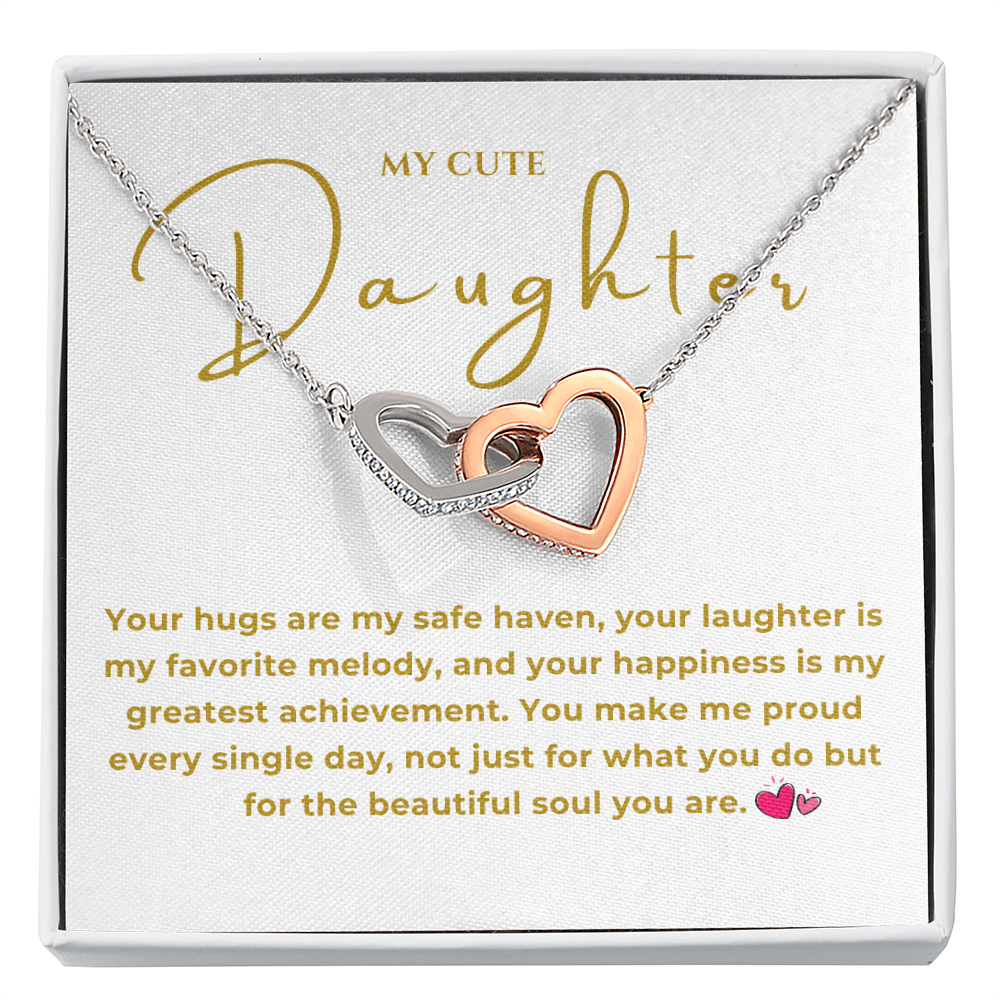 To My Daughter Interlocking Hearts Necklace