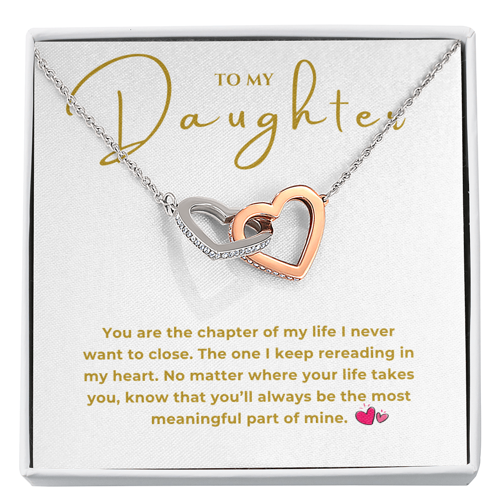 To My Daughter Interlocking Hearts Necklace