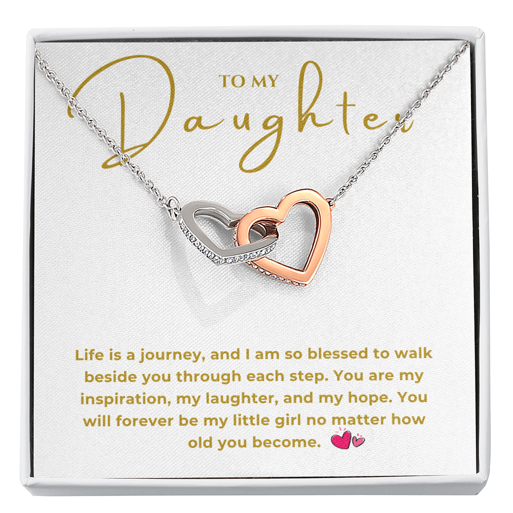 To My Daughter Interlocking Hearts Necklace