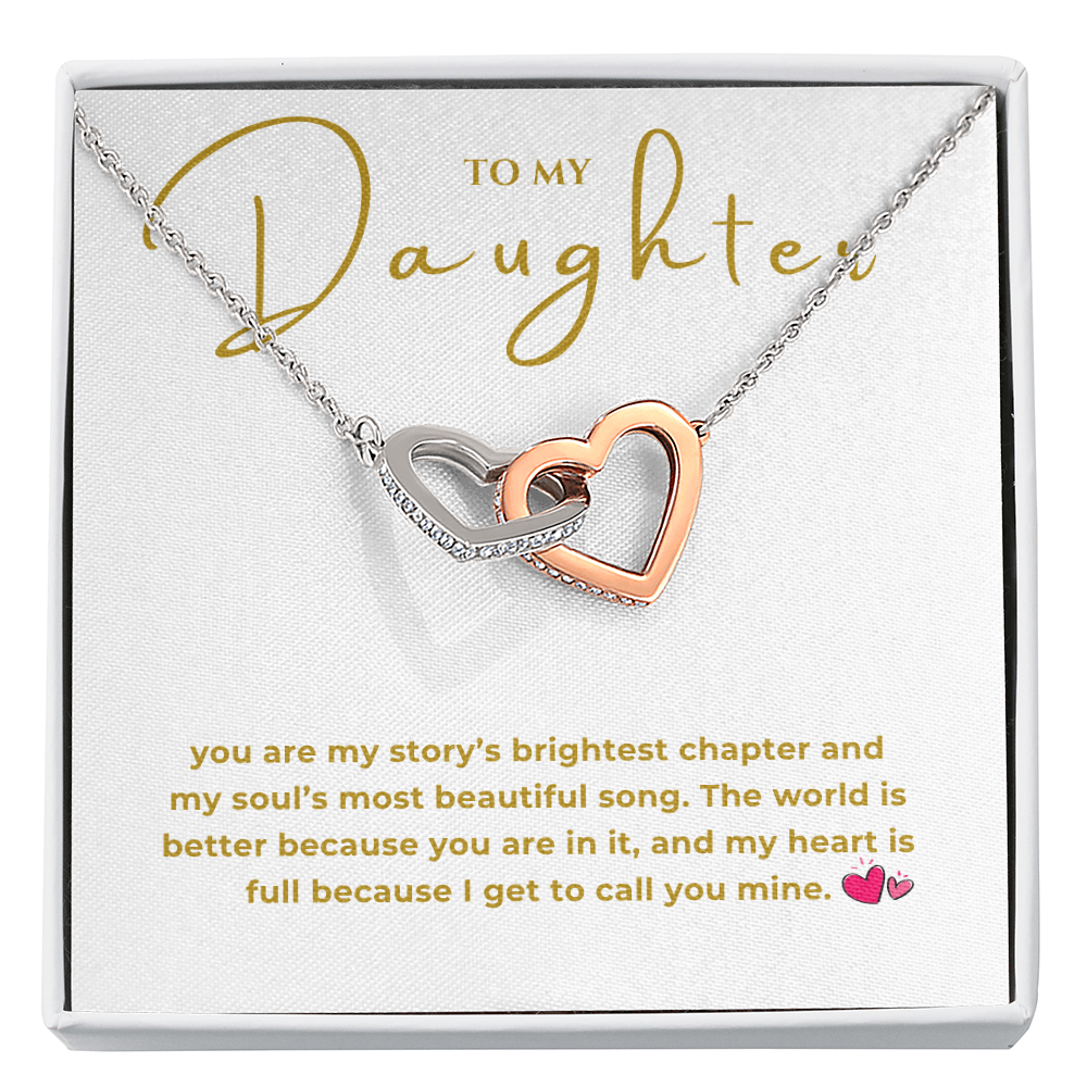 To My Daughter Interlocking Hearts Necklace