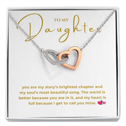 To My Daughter Interlocking Hearts Necklace