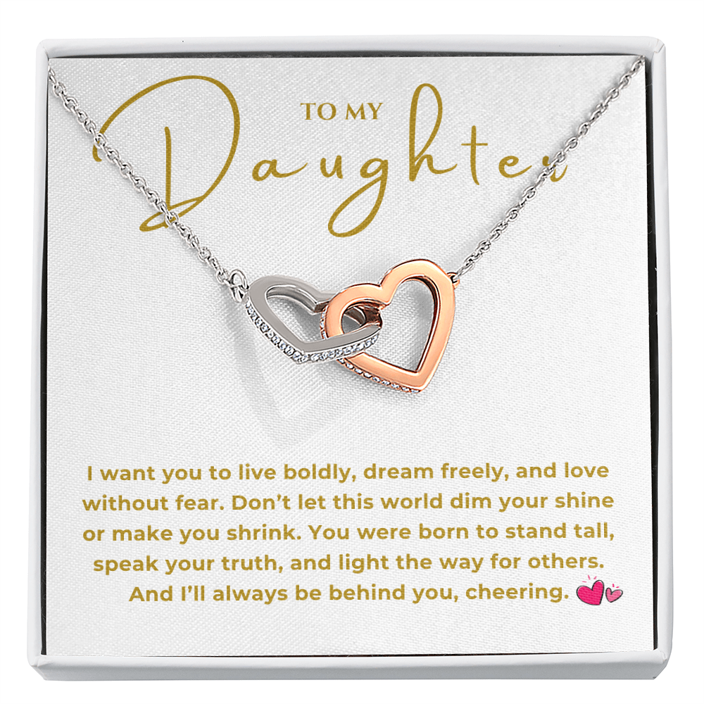 To My Daughter Interlocking Hearts Necklace