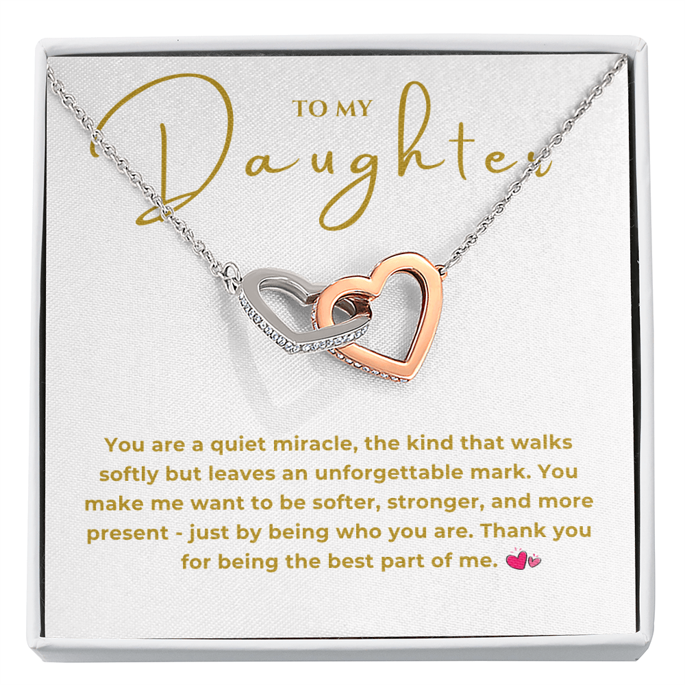 To My Daughter Interlocking Hearts Necklace
