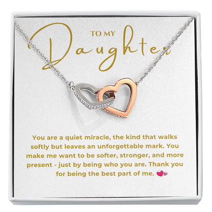 To My Daughter Interlocking Hearts Necklace