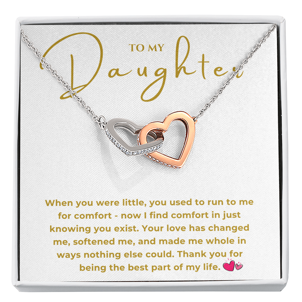 To My Daughter Interlocking Hearts Necklace
