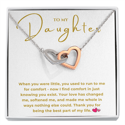 To My Daughter Interlocking Hearts Necklace