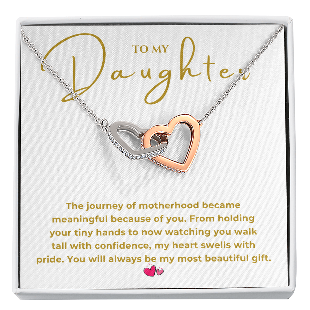 To My Daughter Interlocking Hearts Necklace