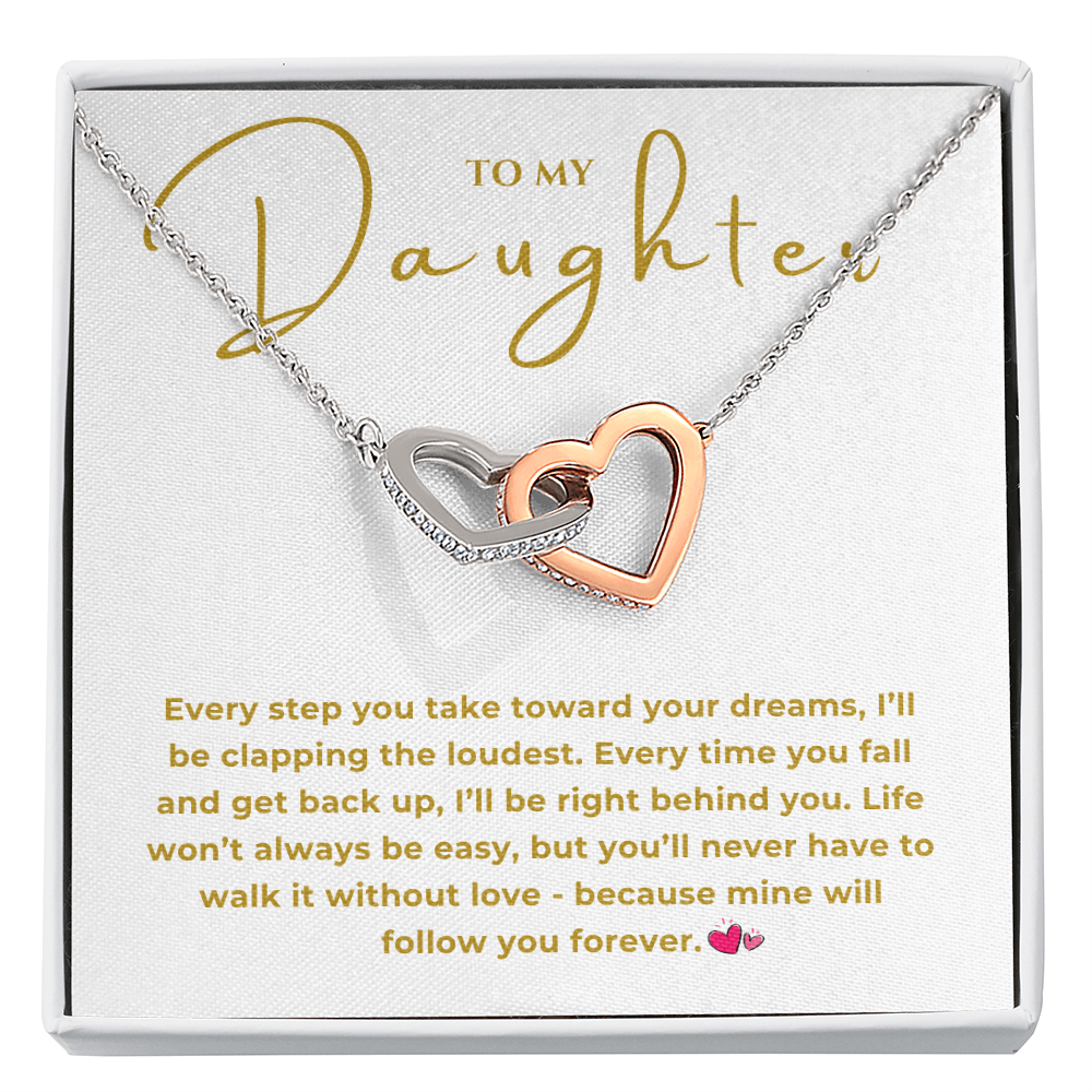To My Daughter Interlocking Hearts Necklace