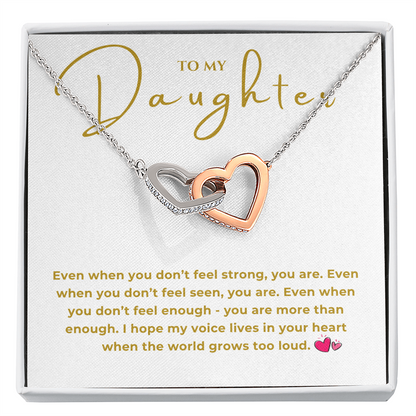 To My Daughter Interlocking Hearts Necklace