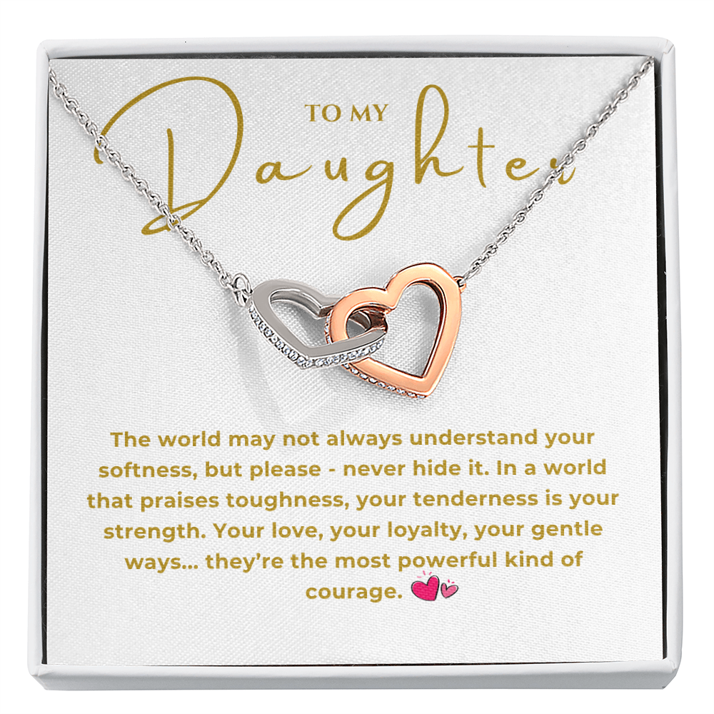To My Daughter Interlocking Hearts Necklace