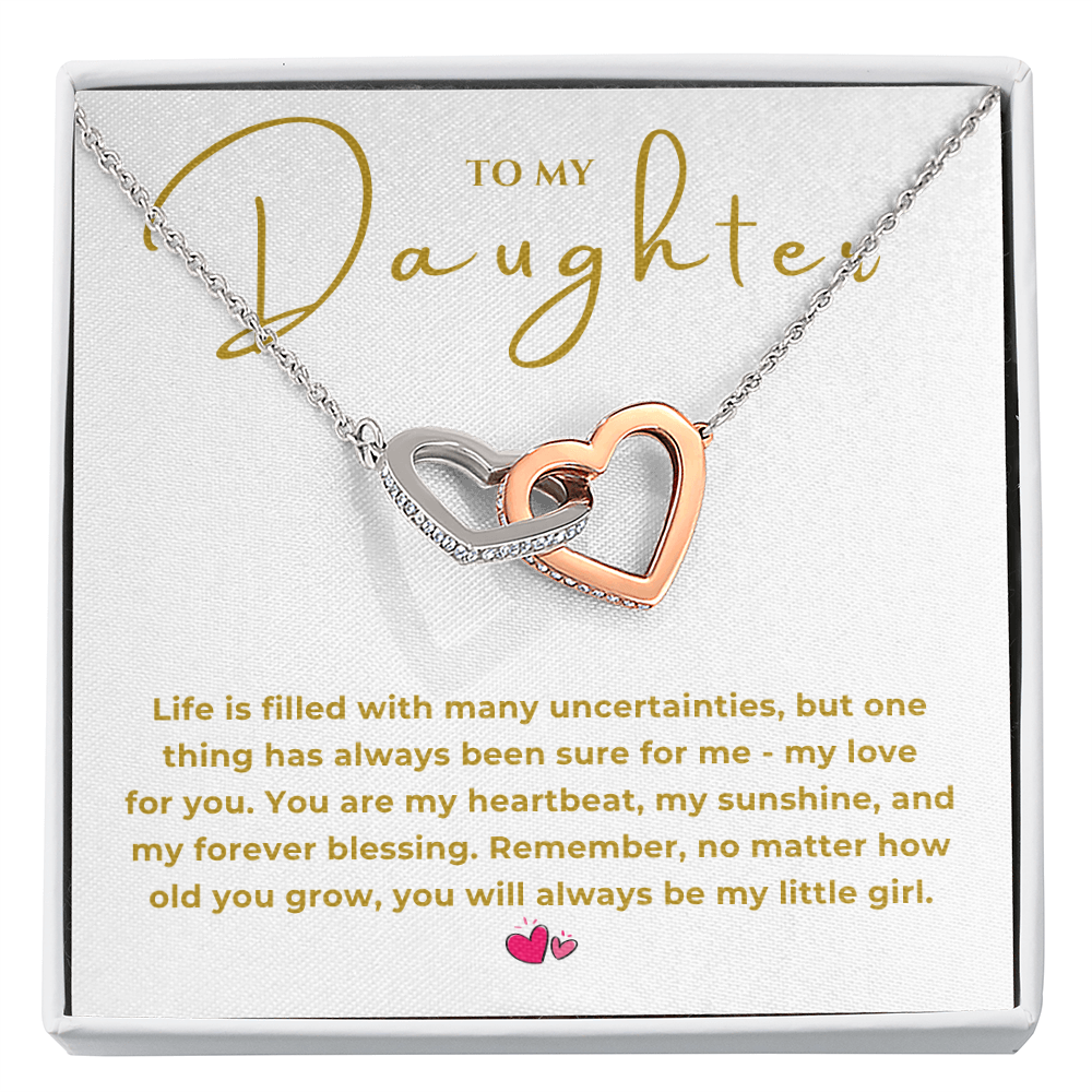 To My Daughter Interlocking Hearts Necklace
