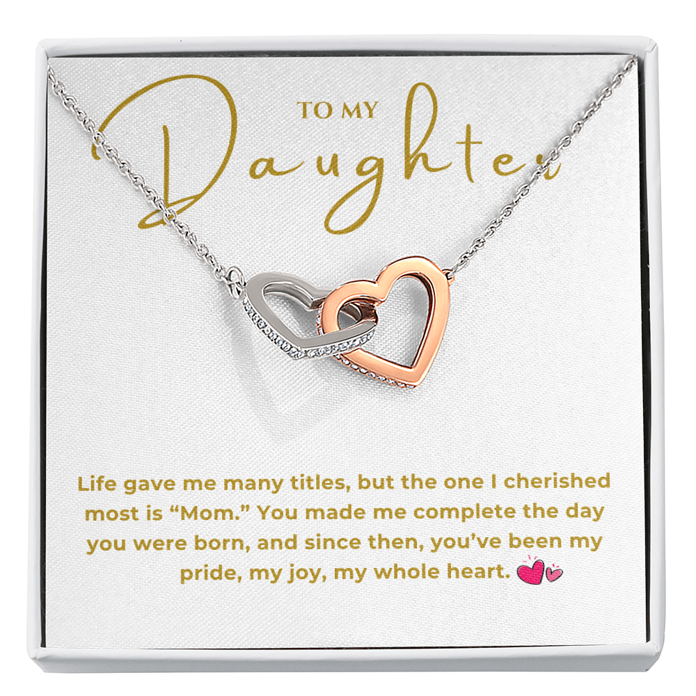To My Daughter Interlocking Hearts Necklace