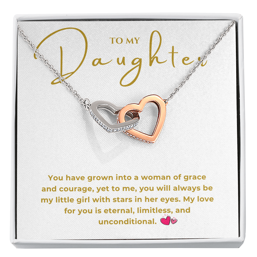 To My Daughter Interlocking Hearts Necklace