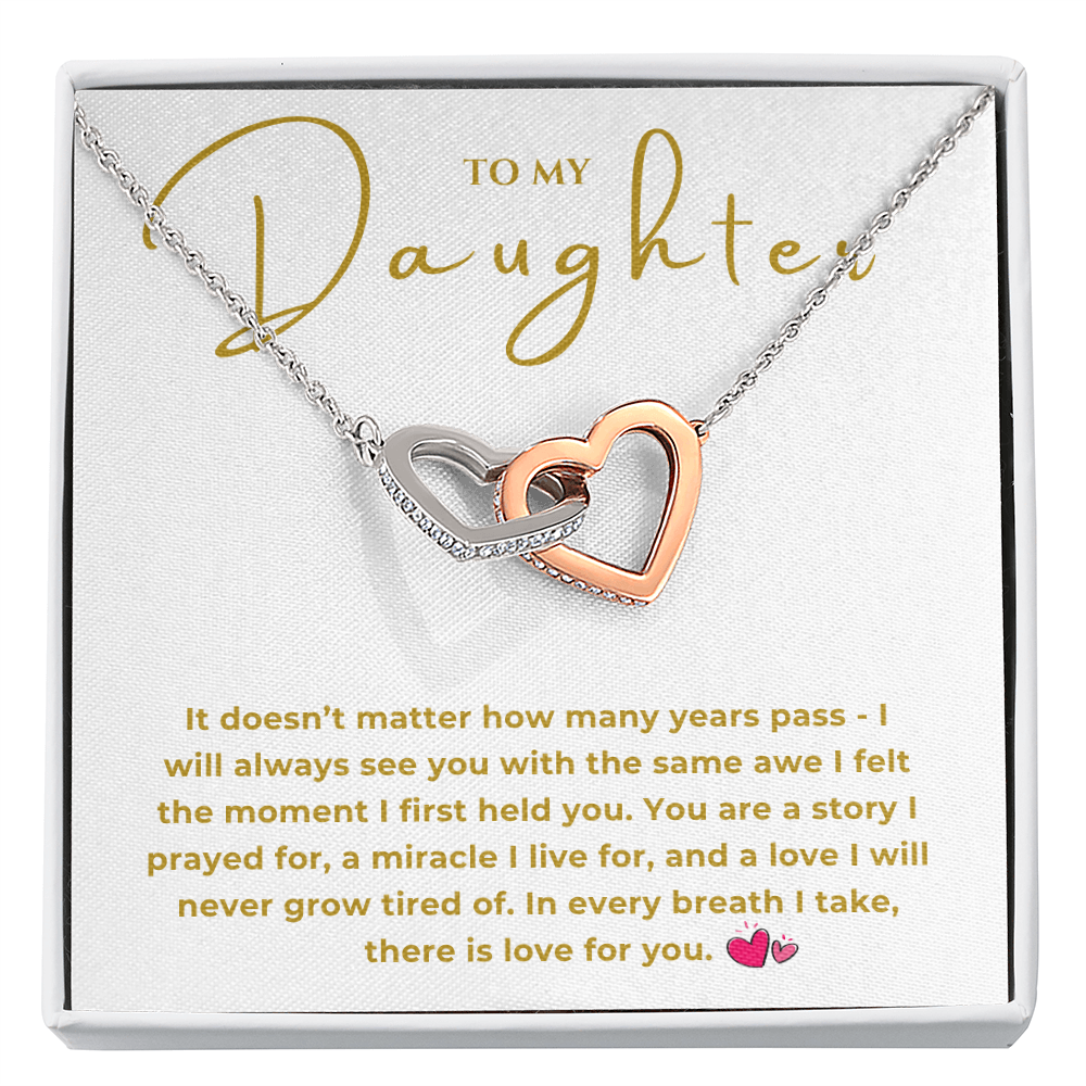 To My Daughter Interlocking Hearts Necklace