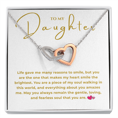 To My Daughter Interlocking Hearts Necklace