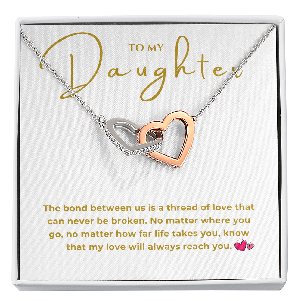 To My Daughter Interlocking Hearts Necklace