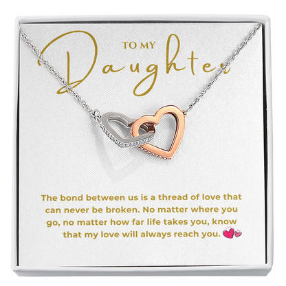 To My Daughter Interlocking Hearts Necklace