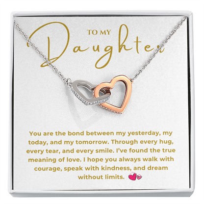 To My Daughter Interlocking Hearts Necklace