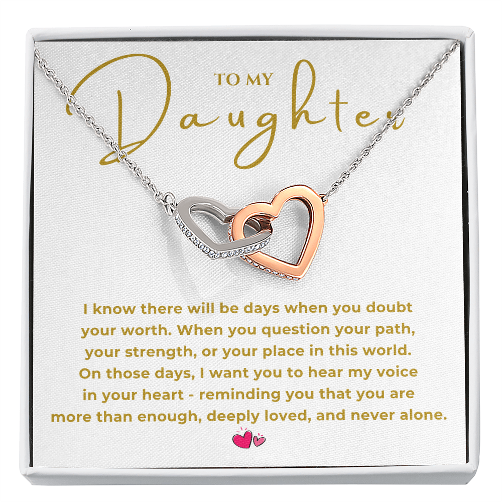 To My Daughter Interlocking Hearts Necklace