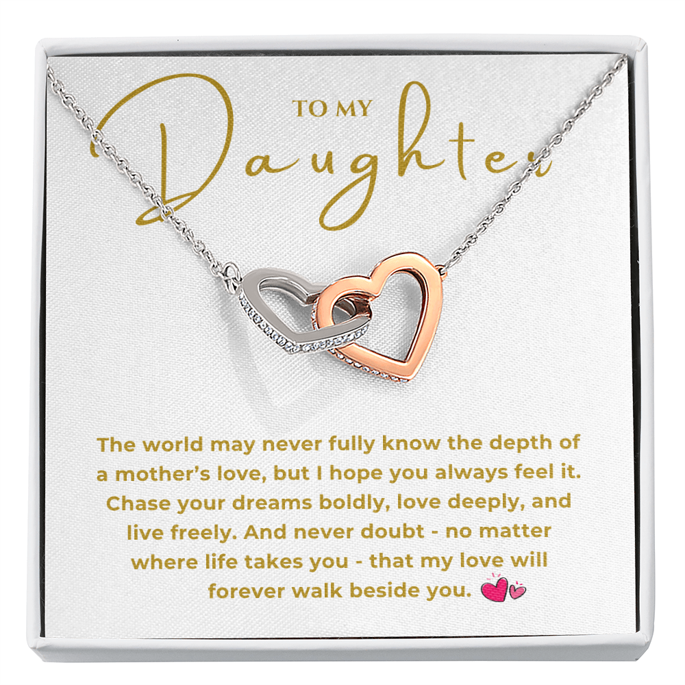 To My Daughter Interlocking Hearts Necklace