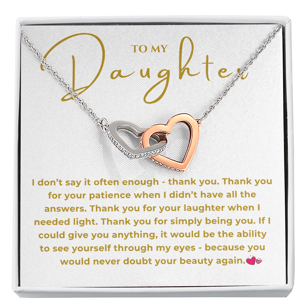 To My Daughter Interlocking Hearts Necklace