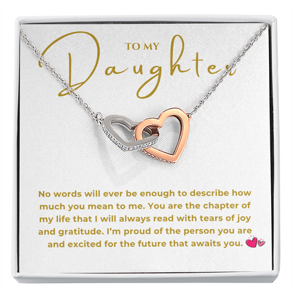 To My Daughter Interlocking Hearts Necklace