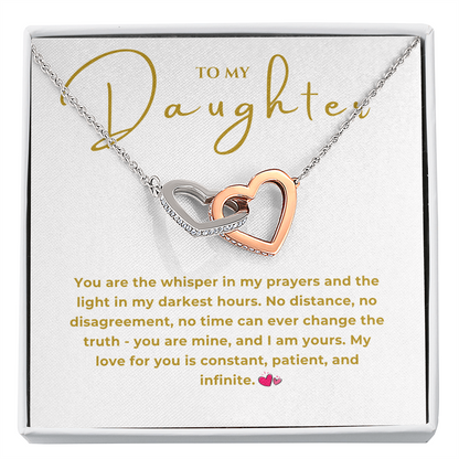 To My Daughter Interlocking Hearts Necklace