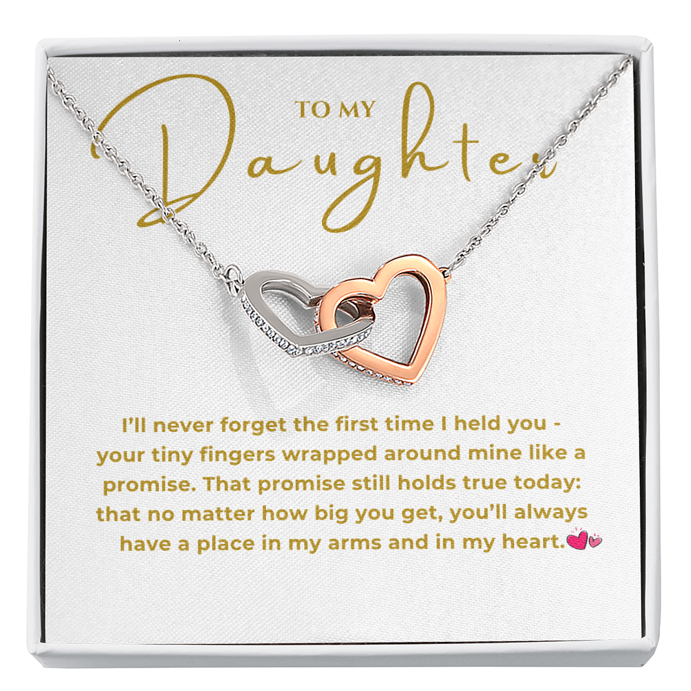To My Daughter Interlocking Hearts Necklace