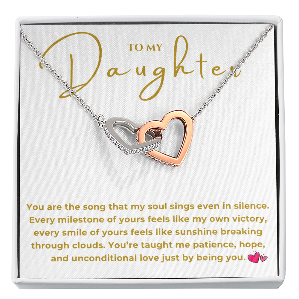 To My Daughter Interlocking Hearts Necklace