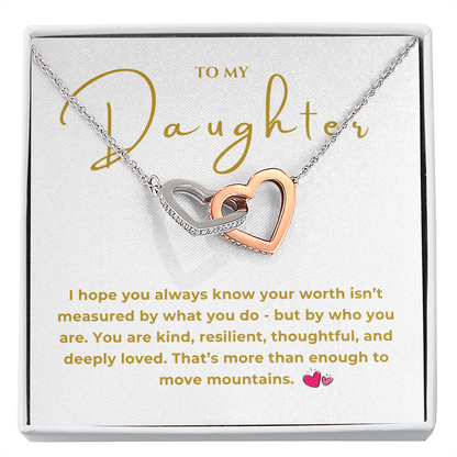 To My Daughter Interlocking Hearts Necklace
