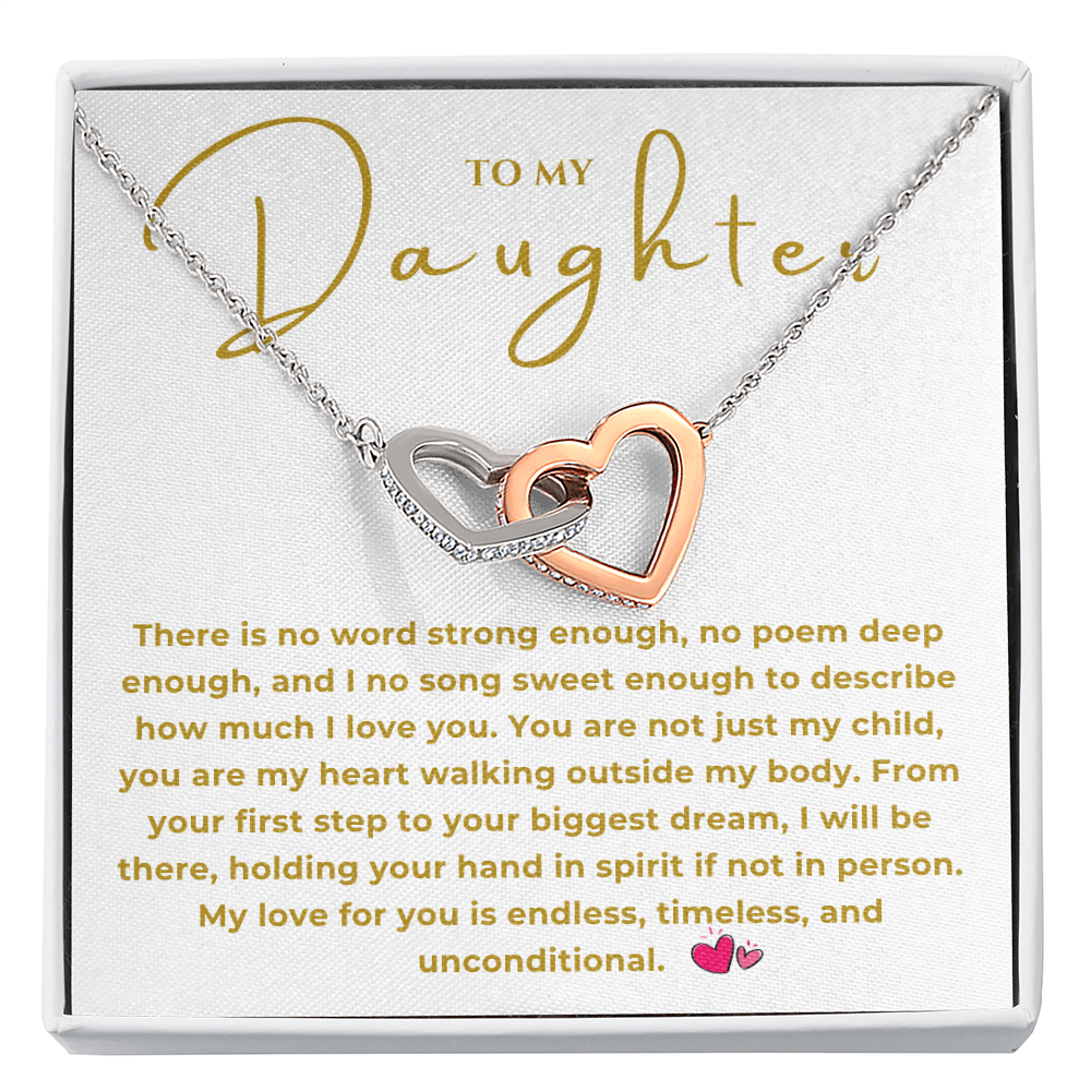 To My Daughter Interlocking Hearts Necklace