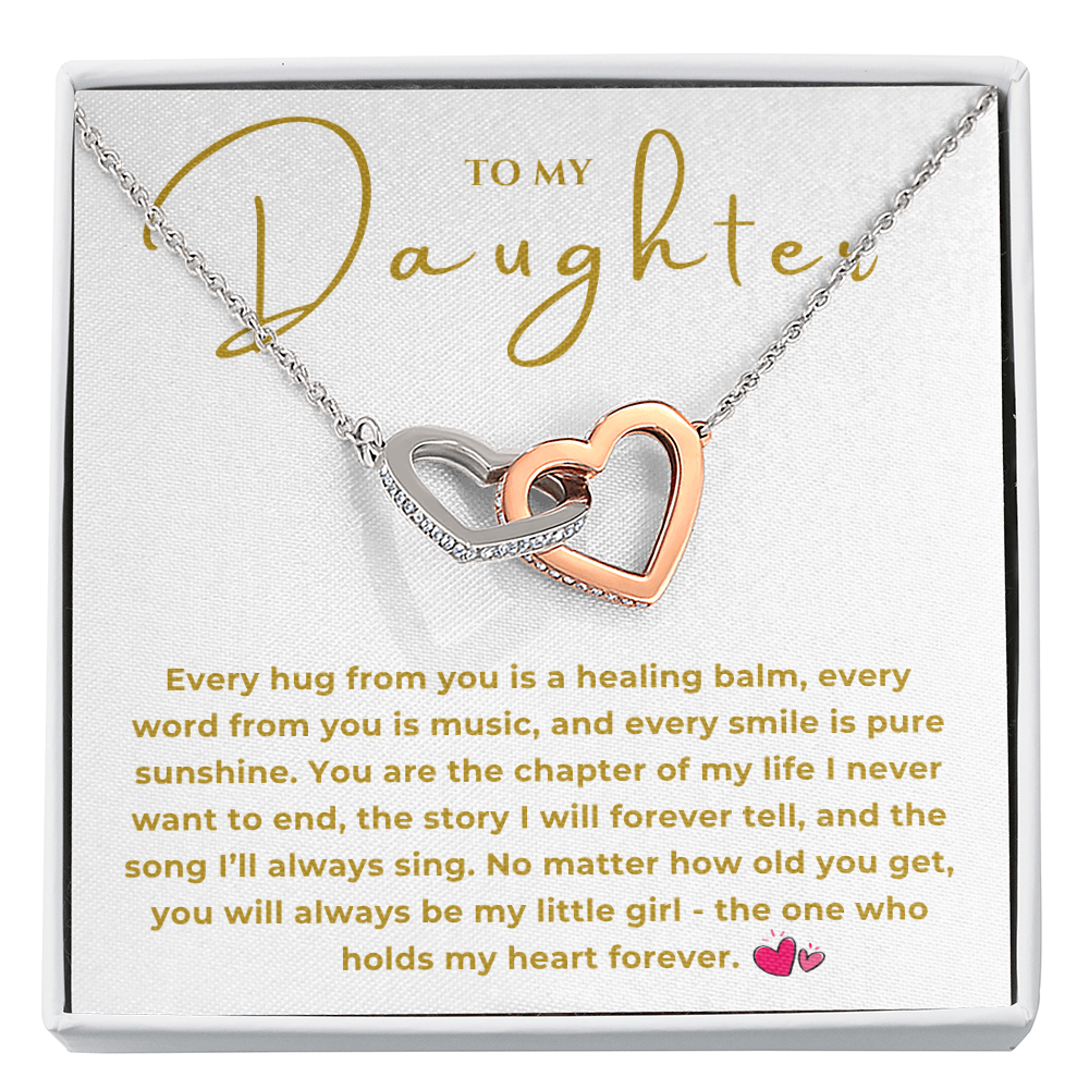 To My Daughter Interlocking Hearts Necklace