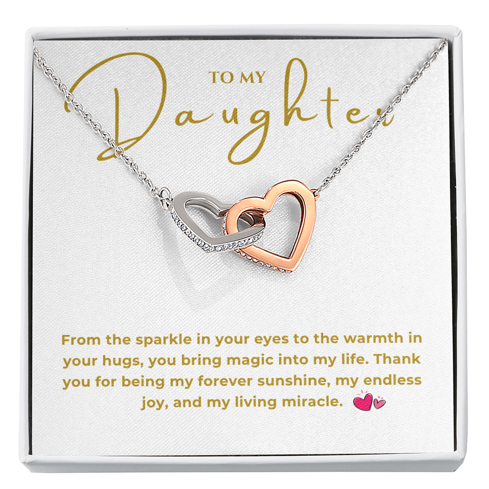 To My Daughter Interlocking Hearts Necklace