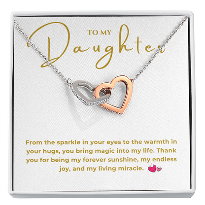 To My Daughter Interlocking Hearts Necklace