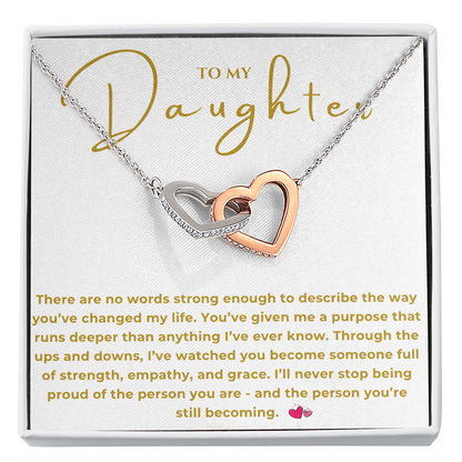 To My Daughter Interlocking Hearts Necklace
