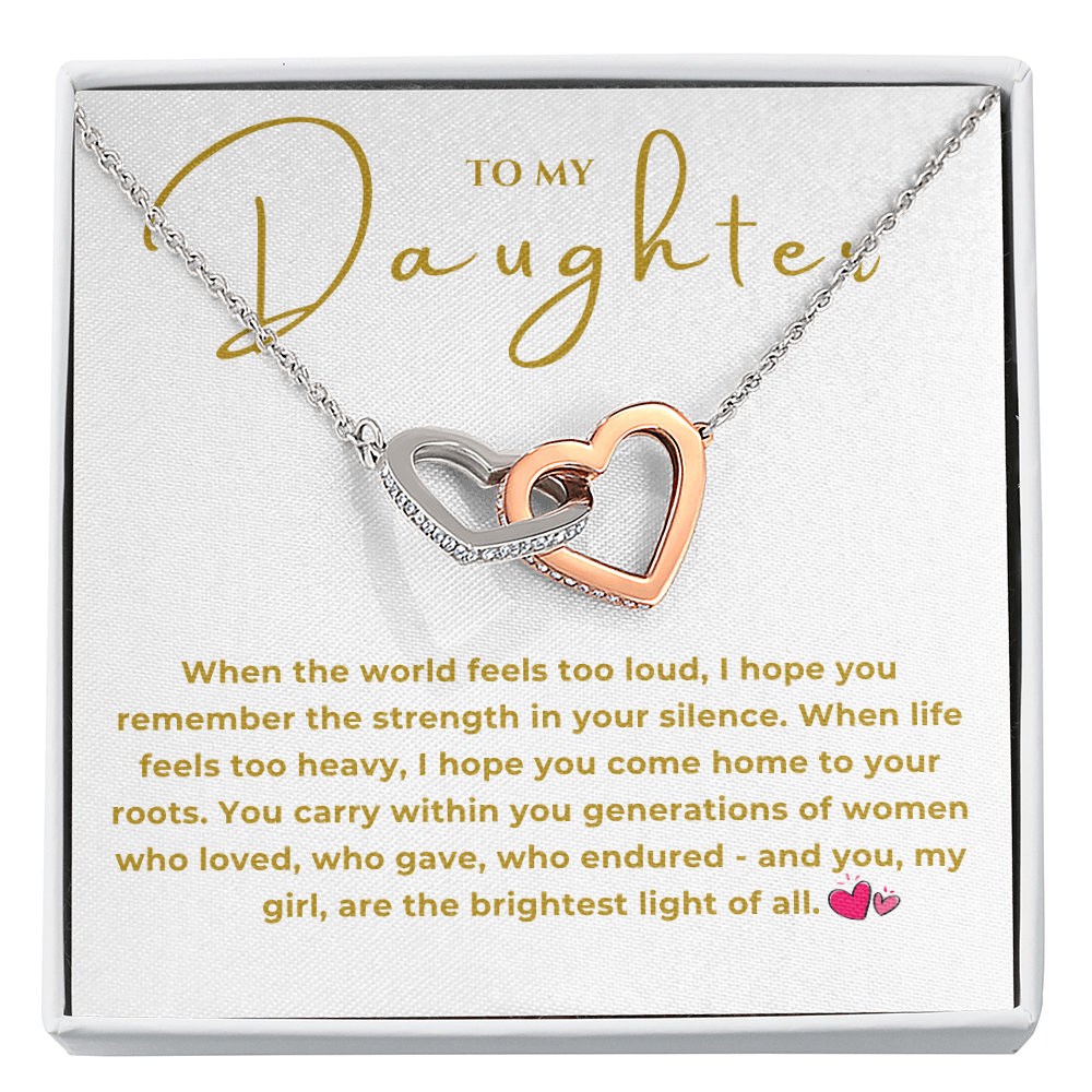 To My Daughter Interlocking Hearts Necklace