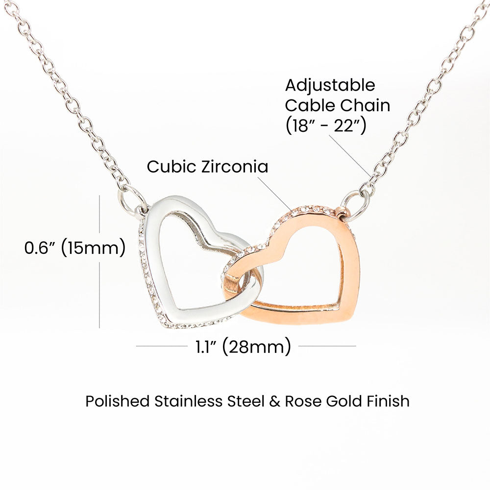 To My Sweet Daughter Interlocking Hearts Necklace