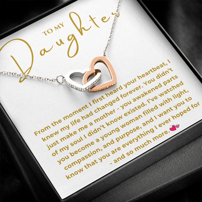 To My Daughter Interlocking Hearts Necklace