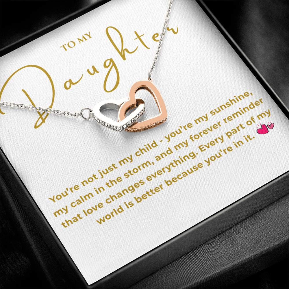 To My Daughter Interlocking Hearts Necklace