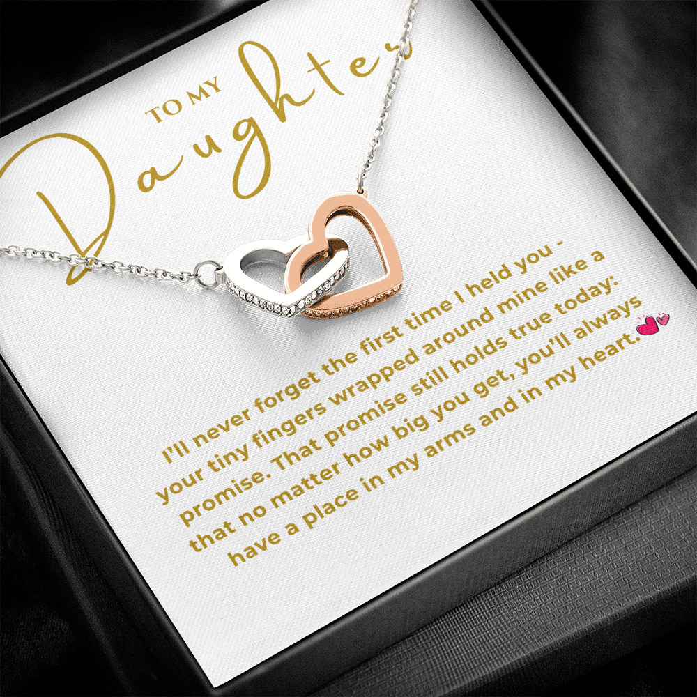 To My Daughter Interlocking Hearts Necklace