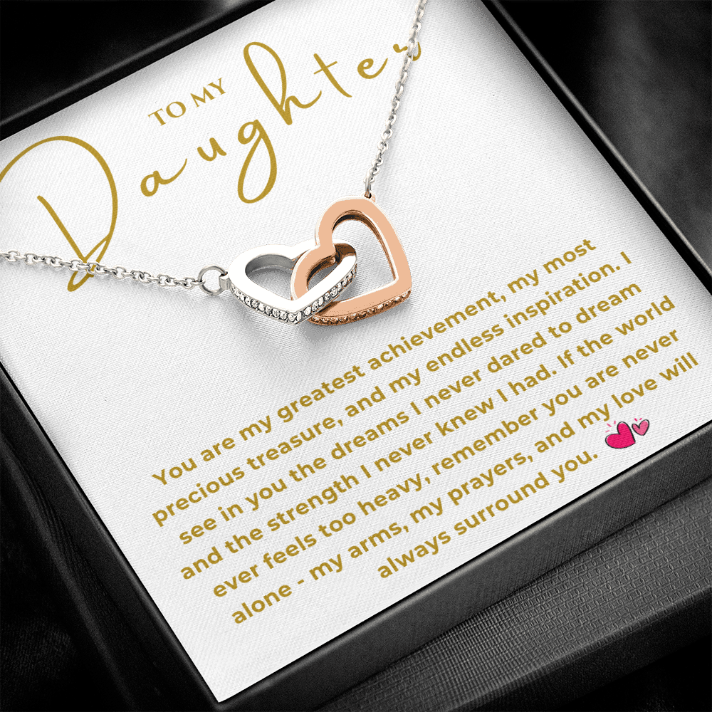 To My Daughter Interlocking Hearts Necklace