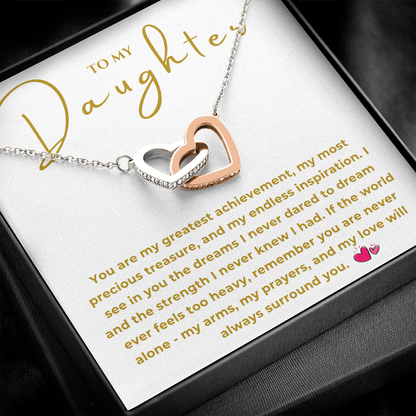 To My Daughter Interlocking Hearts Necklace