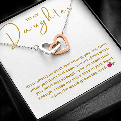 To My Daughter Interlocking Hearts Necklace