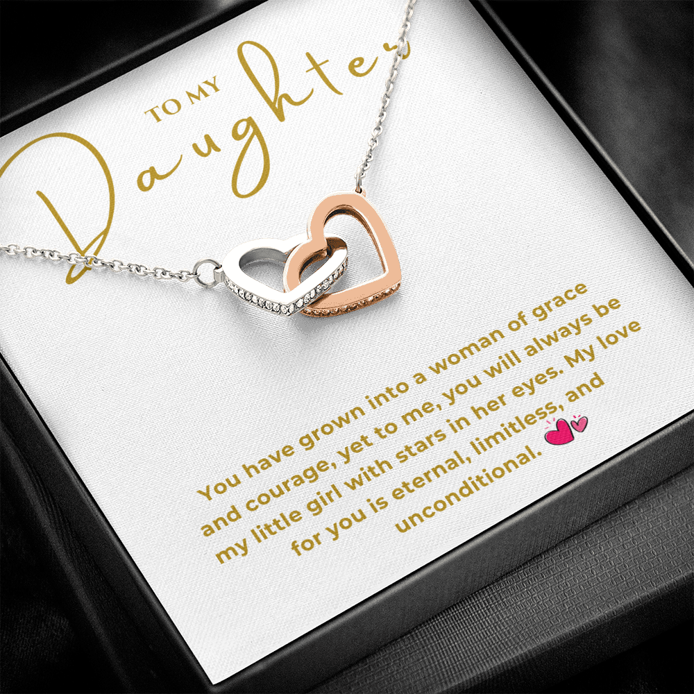 To My Daughter Interlocking Hearts Necklace
