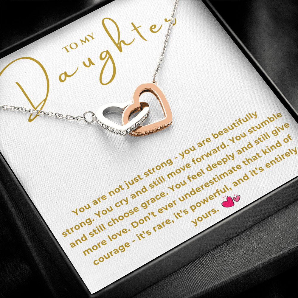 To My Daughter Interlocking Hearts Necklace