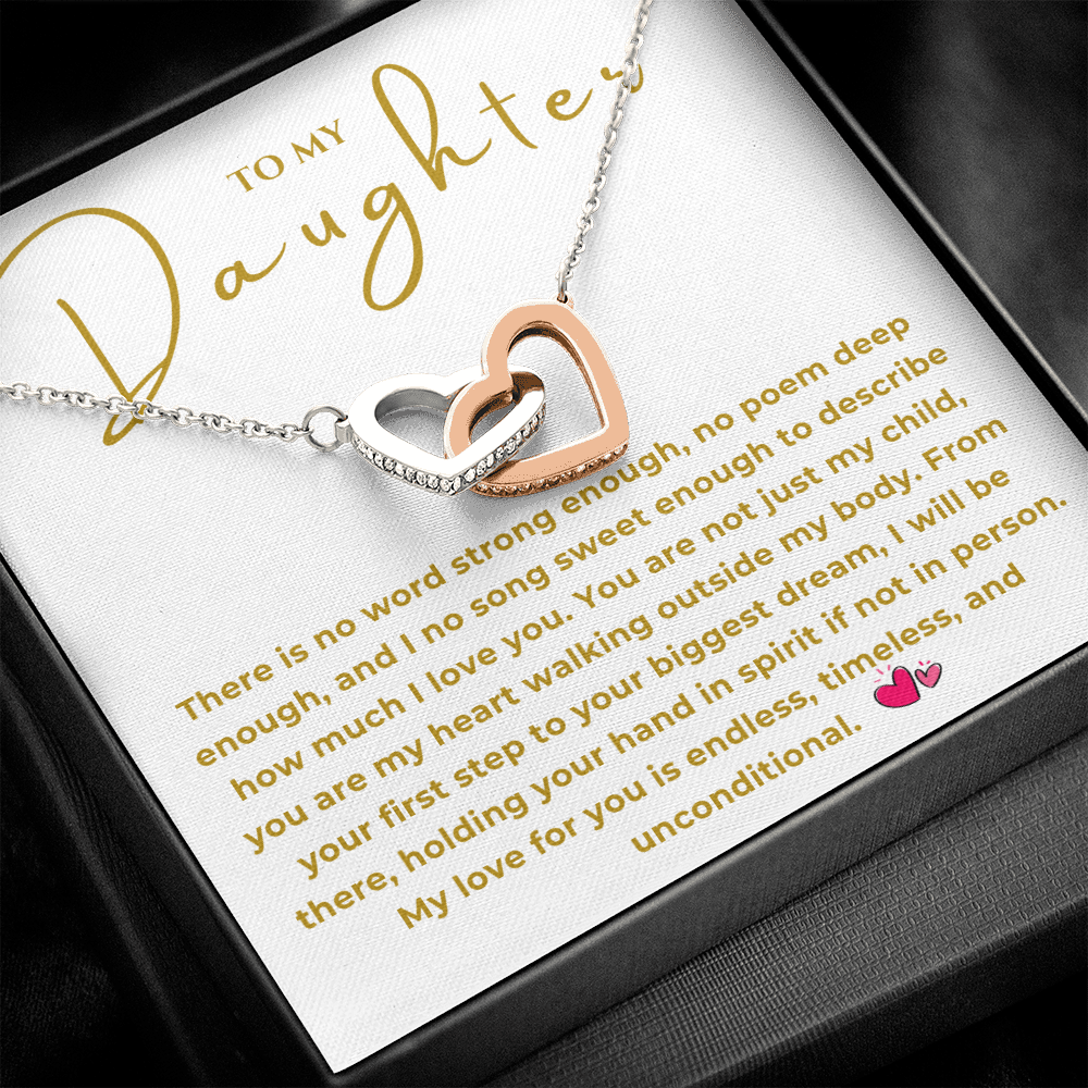 To My Daughter Interlocking Hearts Necklace